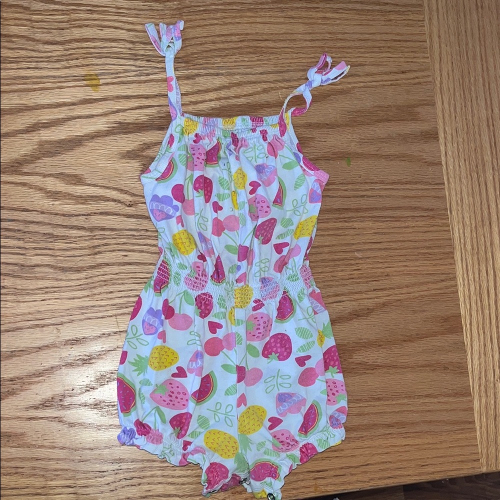 Colorful Fruit Print Kids One Piece